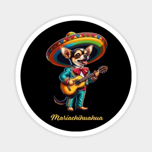 Mariachihuahua Funny Mariachi Chihuahua Traditional Guitar player Sombrero Magnet
